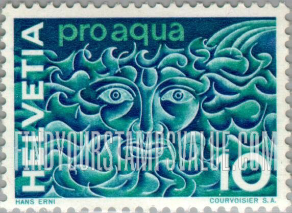 FindYourStampsValue: Federal Administration: Symbolic water god & waves
