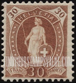 FindYourStampsValue: Federal Administration: Helvetia (Large numerals)