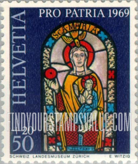 FindYourStampsValue: Semi-Postal: Virgin and Child, Chapel at Grapplang (now National Museum)