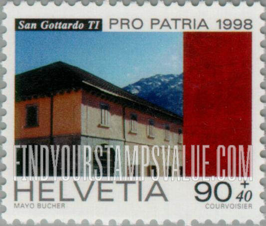 FindYourStampsValue: Semi-Postal, Pro Patria Stamps, 60th Anniversary, Heritage and landscapes: St. Gotthard Refuge