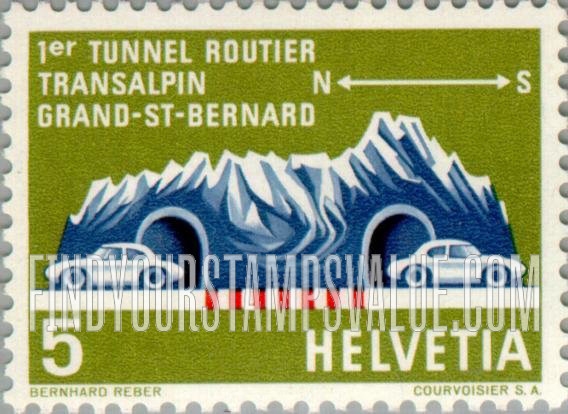 FindYourStampsValue: Federal Administration: Road Tunnel Through Great St. Bernard
