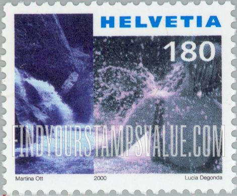 FindYourStampsValue: Federal Administration: Vals hot springs, bather