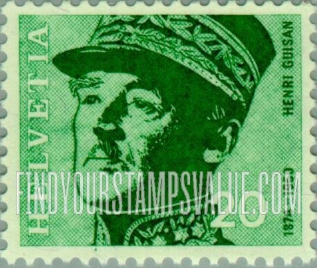 FindYourStampsValue: Federal Administration, Famous Swiss: Gen. Henri Guisan (1874-1960)