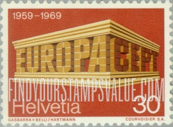 FindYourStampsValue: Federal Administration: Europa, 1969