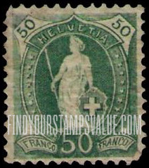 FindYourStampsValue: Federal Administration: Helvetia (Large numerals)
