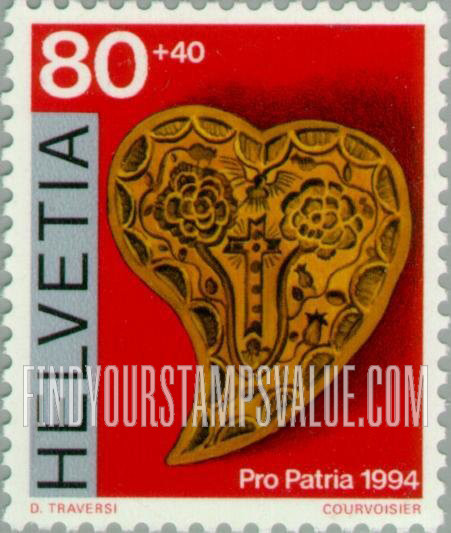 FindYourStampsValue: Semi-Postal, Swiss Folk Art: Biscuit mold for Krafli