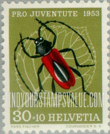 FindYourStampsValue: Semi-Postal: Purple longicorn beetle