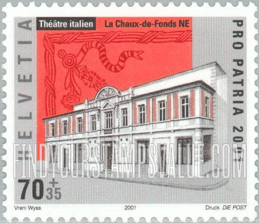 FindYourStampsValue: Semi-Postal, Landmarks: La Chaux-de-Fonds Theater