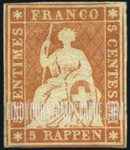 FindYourStampsValue: Federal Administration: Helvetia