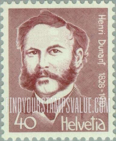 FindYourStampsValue: Federal Administration, Portraits: Henri Dunant (1828-1910), founder of Red Cross