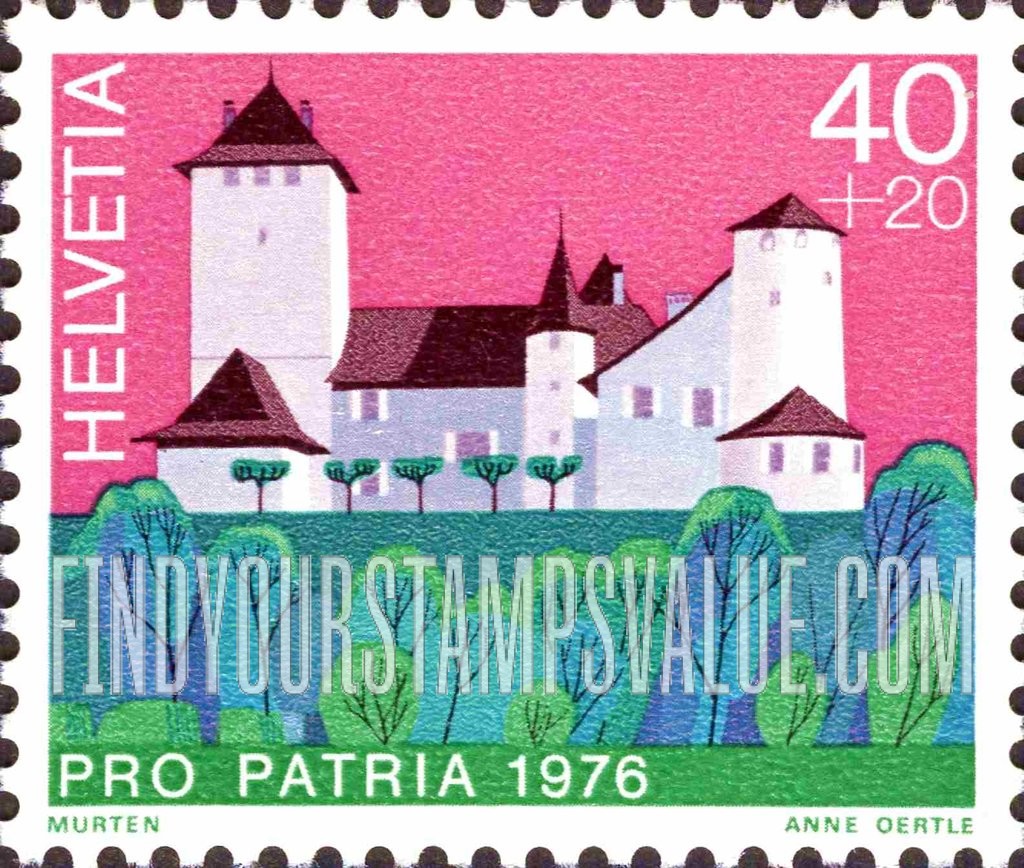 FindYourStampsValue: Semi-Postal, Castles: Murten