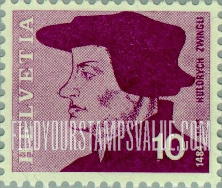 FindYourStampsValue: Federal Administration: Huldreich Zwingli (1484-1531)
