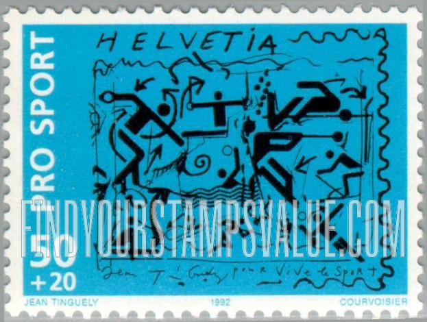 FindYourStampsValue: Semi-Postal: Unfinished Work, by Jean Tinguely