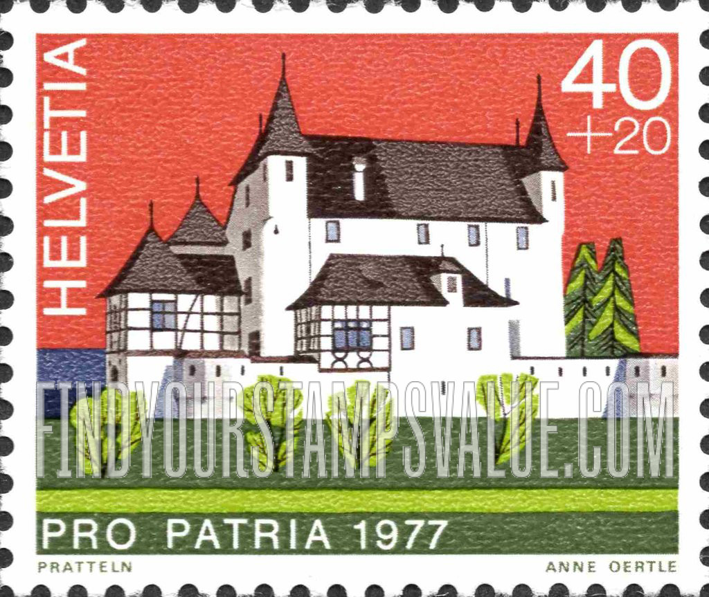 FindYourStampsValue: Semi-Postal, Castles: Pratteln