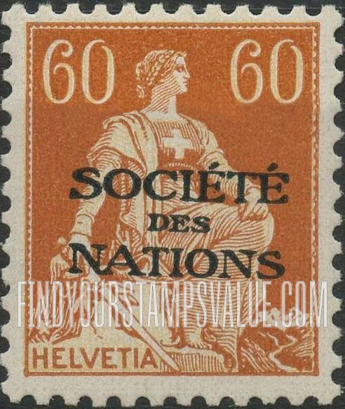 FindYourStampsValue: For The League of Nations: Helvetia