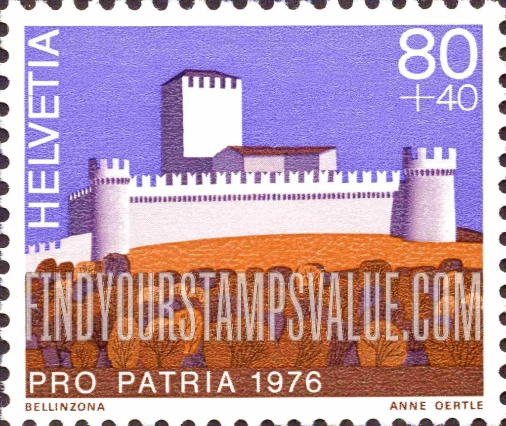 FindYourStampsValue: Semi-Postal, Castles: Bellinzona
