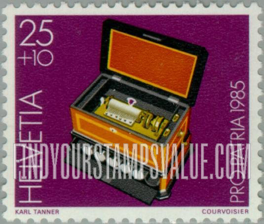 FindYourStampsValue: Semi-Postal, Musical Museum Exhibits: Music box, 1895