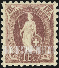 FindYourStampsValue: Federal Administration: Helvetia (Large numerals)