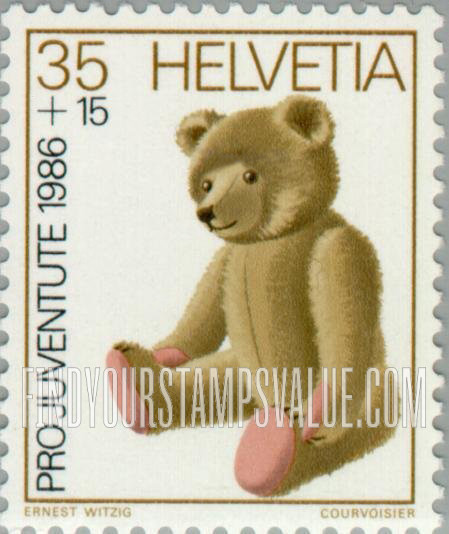 FindYourStampsValue: Semi-Postal, Children’s Toys: Teddy bear