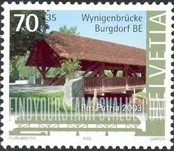 FindYourStampsValue: Semi-Postal, Bridges: Wynigen Bridge, Burgdorf, 1776