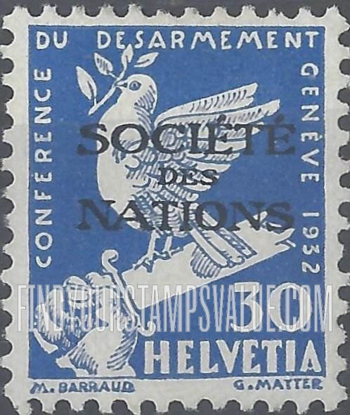 FindYourStampsValue: For The League of Nations: Dove on Broken Sword
