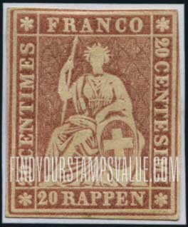 FindYourStampsValue: Federal Administration: Helvetia