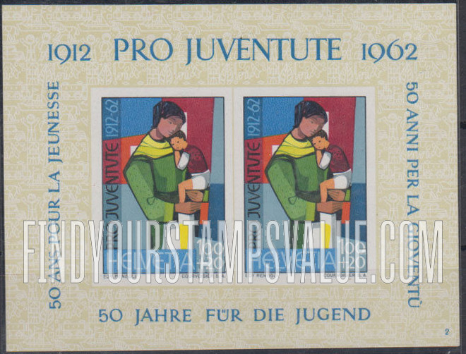 FindYourStampsValue: Semi-Postal: Mother and child, facing right
