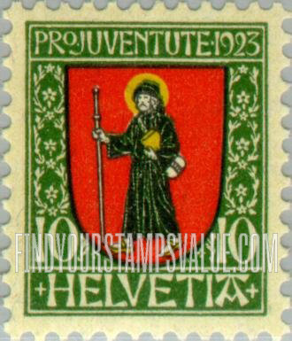 FindYourStampsValue: Semi-Postal: Glarus (St. Fridolin)
