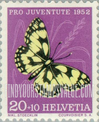 FindYourStampsValue: Semi-Postal: Barred-wing butterfly