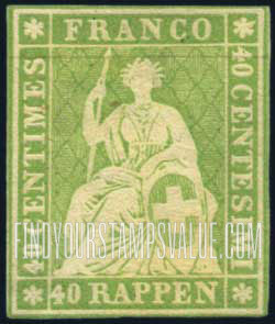 FindYourStampsValue: Federal Administration: Helvetia