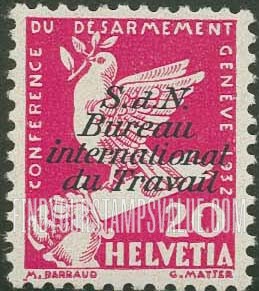 FindYourStampsValue: For The International Labor Bureau: Dove on Broken Sword