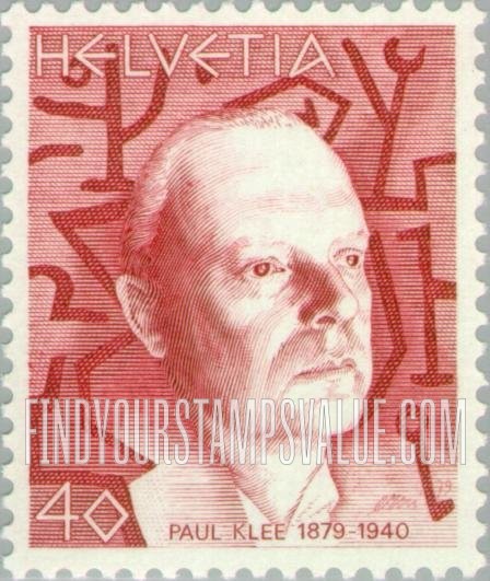 FindYourStampsValue: Federal Administration: Paul Klee (1879-1940), painter and “heroic roses”
