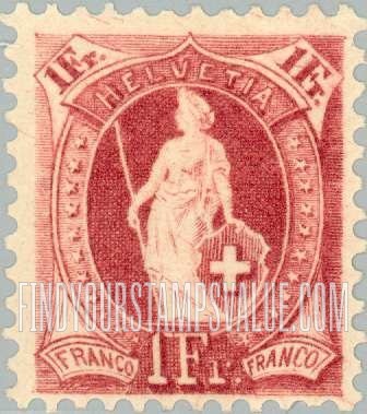 FindYourStampsValue: Federal Administration: Helvetia (Large numerals)