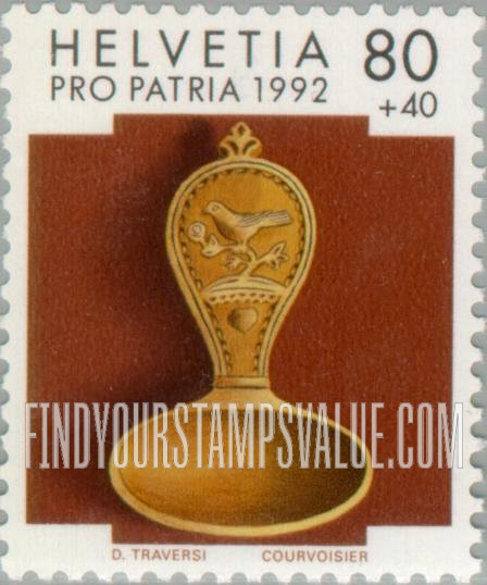 FindYourStampsValue: Semi-Postal, Swiss Folk Art: Cream spoon, Gruyeres