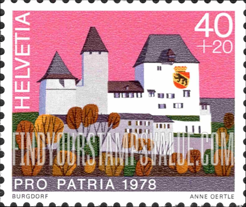 FindYourStampsValue: Semi-Postal, Castles: Burgdorf