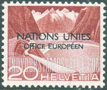 FindYourStampsValue: For The United Nations European Office: Reservoir, Grimsel