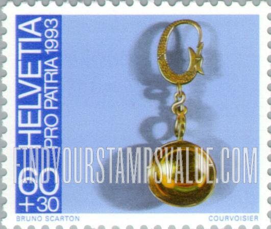 FindYourStampsValue: Semi-Postal, Swiss Folk Art: Appenzell dairyman’s earring