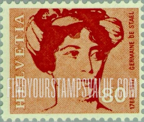 FindYourStampsValue: Federal Administration, Famous Swiss: Germaine de Stael, writer (1766-1817)