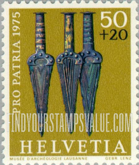 FindYourStampsValue: Semi-Postal, Archaeological Treasures: Bronze daggers, 1800-1600 B.C