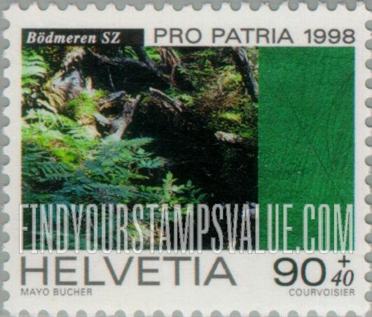 FindYourStampsValue: Semi-Postal, Pro Patria Stamps, 60th Anniversary, Heritage and landscapes: Natural forest preserves, Bödmeren