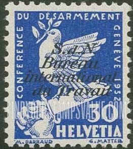 FindYourStampsValue: For The International Labor Bureau: Dove on Broken Sword