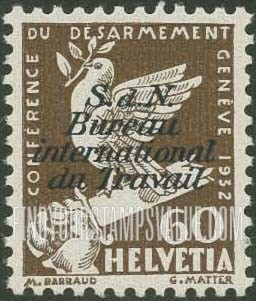 FindYourStampsValue: For The International Labor Bureau: Dove on Broken Sword