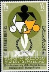 FindYourStampsValue: Human Rights, flame and people: 25th anniversary of the Universal Declaration of Human Rights - حقوق الإنسان، شعلة وناس: الذكرى الخامسة والعشرون لإعلان حقوق الإنسان
