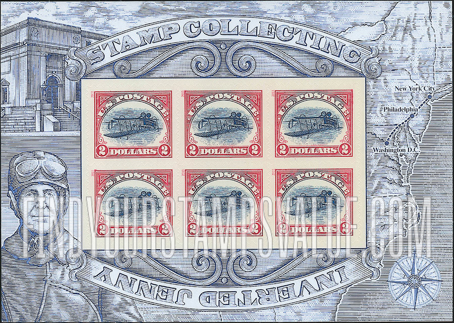 FindYourStampsValue: Jenny Invert - Upside Down Souvenir Sheet