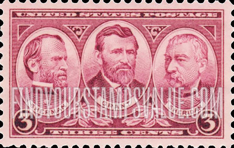 FindYourStampsValue: ARMY Issue - William T. Sherman, Ulysses Grant and Philip H. Sheridan