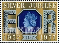 FindYourStampsValue: Great Britain (United Kingdom): 25th Anniversary of the Reign of Elizabeth II - Queen Elizabeth II