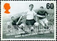 FindYourStampsValue: Great Britain (United Kingdom): European Soccer Championships, Legendary Players - Danny Blanchflower