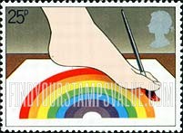 FindYourStampsValue: Great Britain (United Kingdom): International Year of the Disabled - Foot Painting