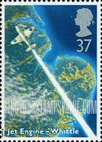 FindYourStampsValue: Great Britain (United Kingdom): Scientists & Their Technology - Jet Engine, developed by Frank Whittle