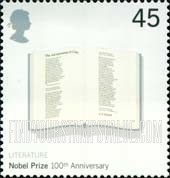 FindYourStampsValue: Great Britain (United Kingdom): Nobel Prizes, Centenary - The Addressing of Cats, by T.S. Eliot (Literature)